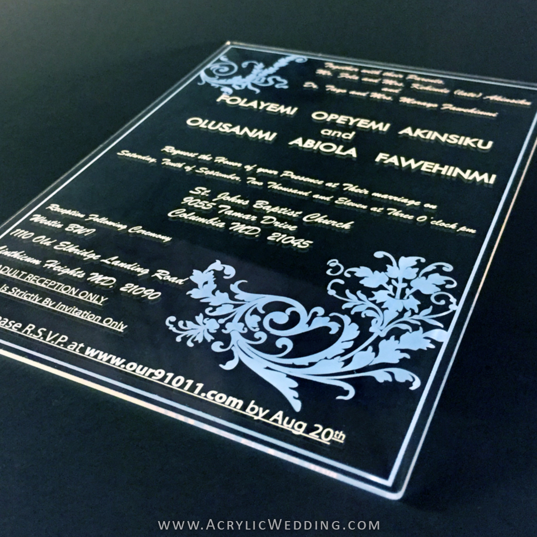 Clear Acrylic Wedding Invitation
