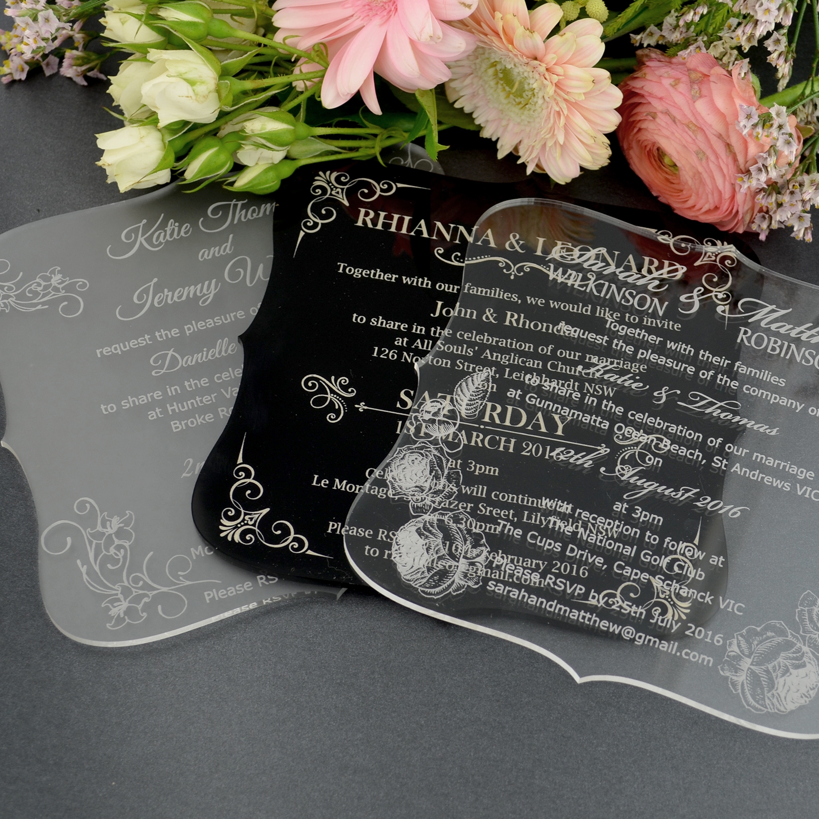 Frosted Acrylic Wedding Invitation