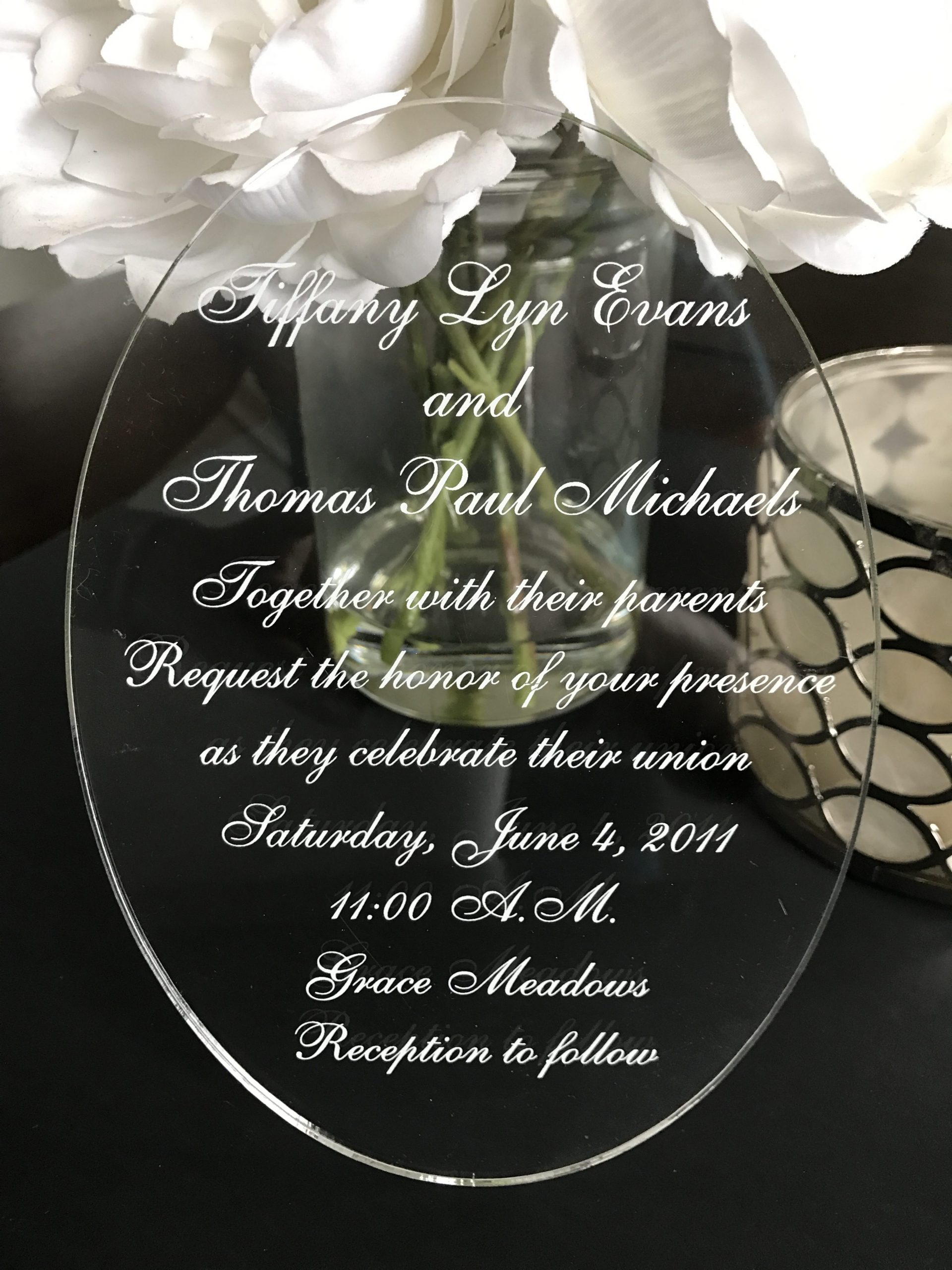 Clear Acrylic Wedding Invitation