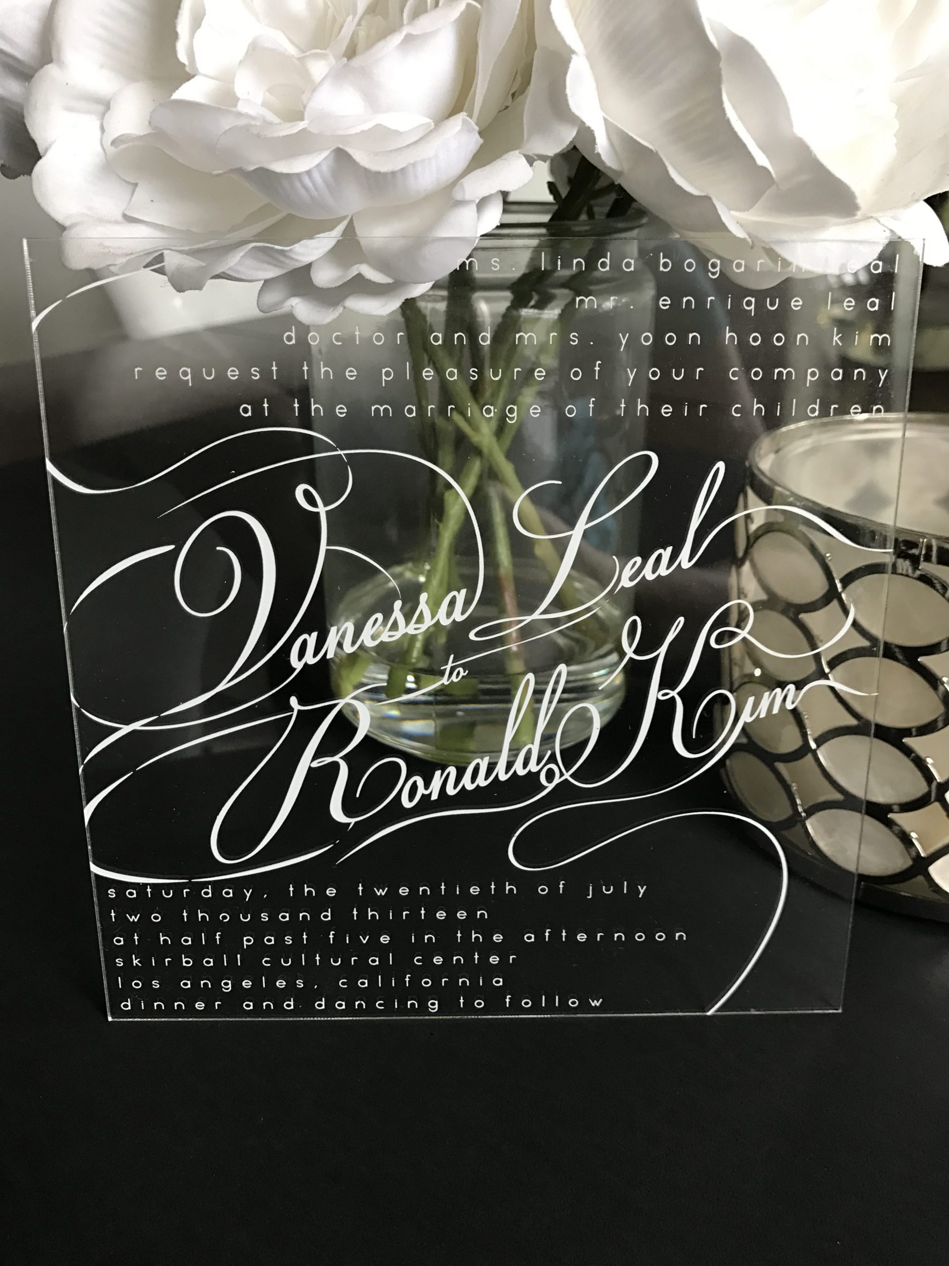 Clear Acrylic Wedding Invitation
