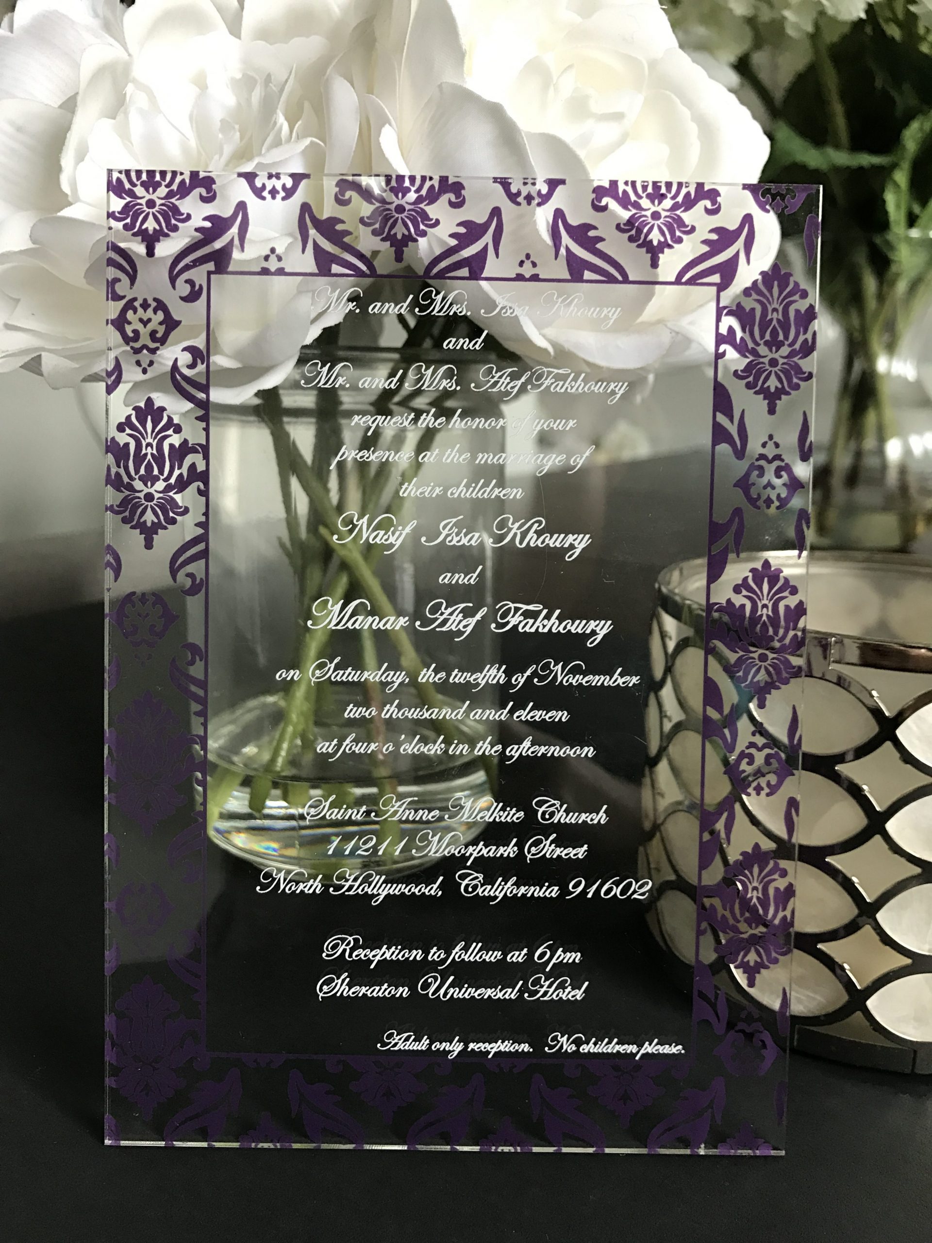 Clear Acrylic Wedding Invitation